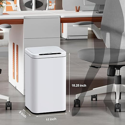 ELPHECO Stainless Steel Office Trash Can Motion Sensor Garbage Can Touchless - Image 2