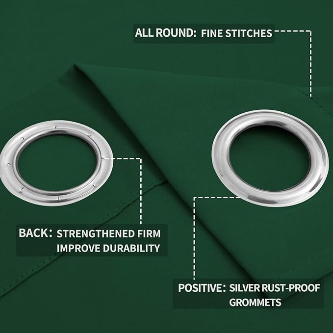 Easy-Going Blackout Curtains for Bedroom, Solid Thermal Insulated Grommet and - Image 4