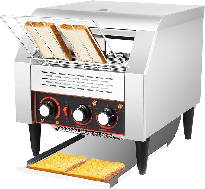Commercial Conveyor Toaster-300 Slices/Hour, 2200W Stainless Steel Toasters by Unknown