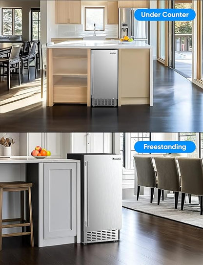 Coolski 15" W Commercial Under Counter Ice Maker Machine, 80 Lbs/Day, Bulit-in - Image 7