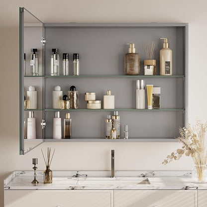 Bathroom Medicine Cabinet with Mirror, 30 Inch x 24 Inch Bathroom Mirror - Image 4