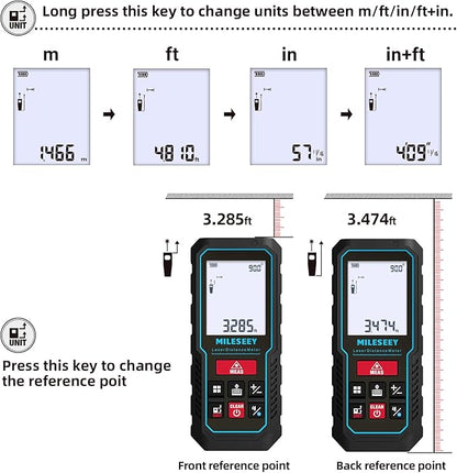 MILESEEY Laser Measurement Tool, 229Ft Laser Measure - Image 6