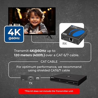 OREI Receiver only for EX-500-K 4K HDMI Extender Over IP CAT6 by One to Many - Image 7