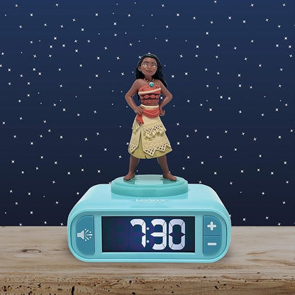LEXiBOOK, Moana Nightlight Alarm Clock, Sounds and Melodies, Backlit LCD Screen - Image 2