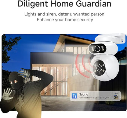 Noorio Dual Lens 2K Security Camera Outdoor, Outside Cameras - Image 6