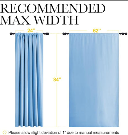 NICETOWN 2 Panels Blackout Curtains, Rod Pocket Thermal Insulated Drapes 84 - Image 6
