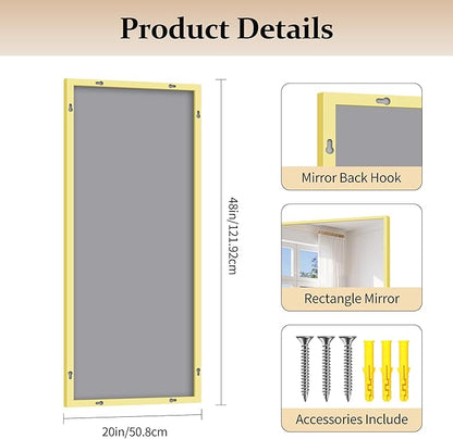 Gold Bathroom Mirror for Wall, 20x48 Inch Rectangle Mirror - Image 5