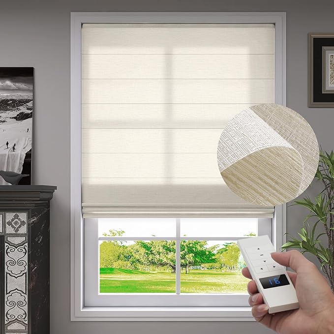 ZSTARR Smart Roman Shades Rechargeable Motorized Blinds by ZSTARR