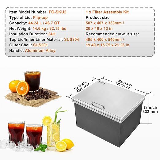 VEVOR Drop in Ice Chest, Commercial Ice Bin - Image 7