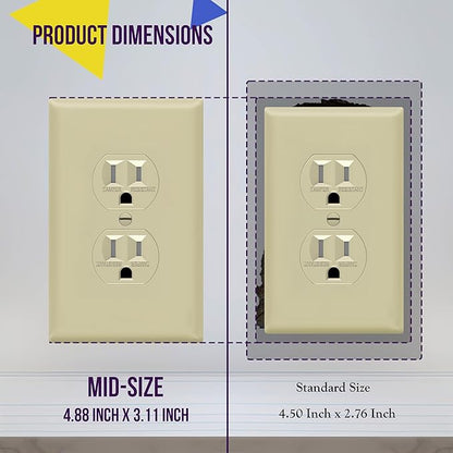 ENERLITES Duplex Receptacle Outlet Wall Plate, Electrical Outlet Cover - Image 2