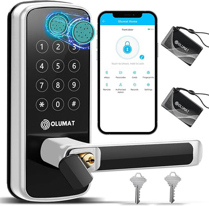 Smart Lock with Handle: Wi-Fi Keyless Entry Door Lock by OLUMAT