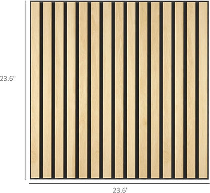HOMCOM 4 Pack 3D Acoustic Panels, Wood Slat Wall Paneling - Image 7