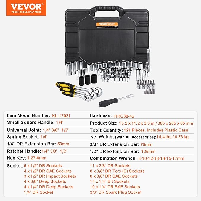 VEVOR 121-Piece Mechanics Tool Set - Image 7