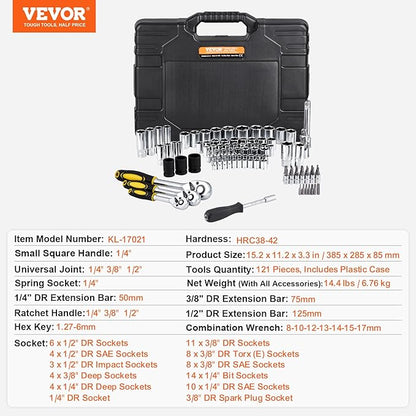 VEVOR 121-Piece Mechanics Tool Set - Image 7