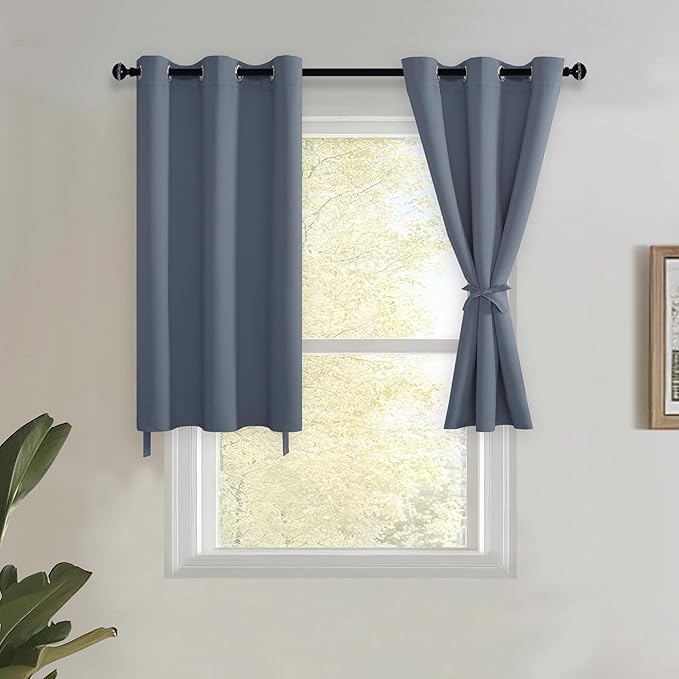 JIUZHEN Dusty Blue Blackout Curtains by JIUZHEN