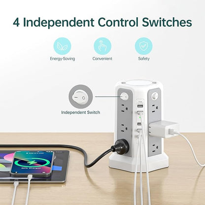 Surge Protector Power Strip Tower - Image 4