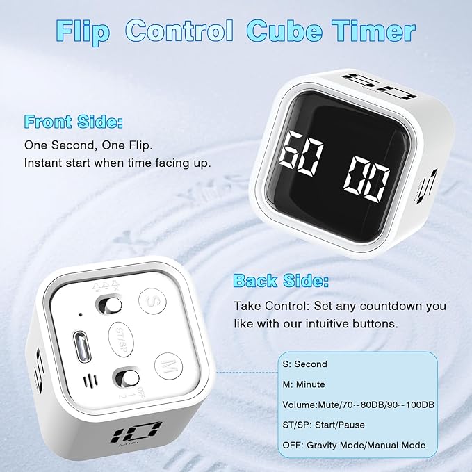 Cube Pomodoro Timer, Smart Productivity Timer 5/10/30/60 Minutes & Custom - Image 4