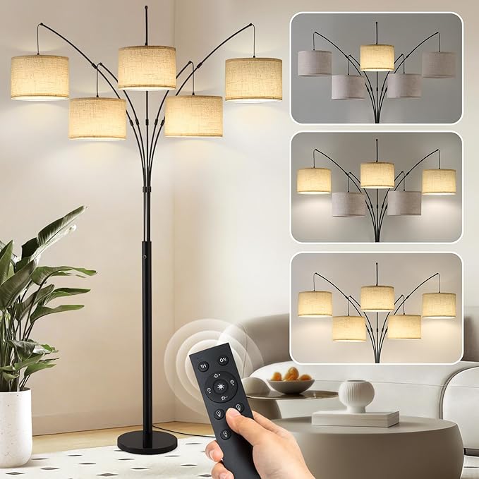 Fansdrick Floor Lamps for Living Room, 4000LM Super Bright Arc Floor Lamp by Fansdrick