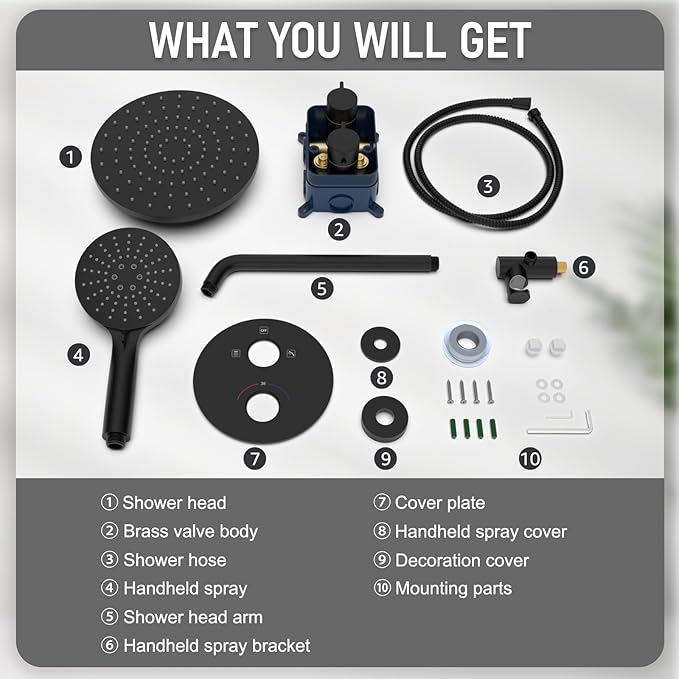 Iriber Thermostatic Shower System Wall Mount - Image 7