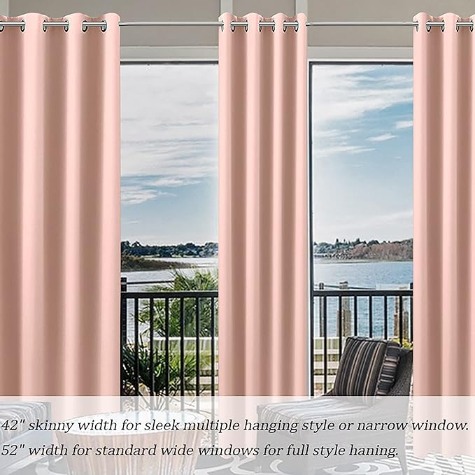 KOUFALL Blush Pink Curtains Blackout 96 Inch Long 2 Panels, Boho Neutral - Image 4