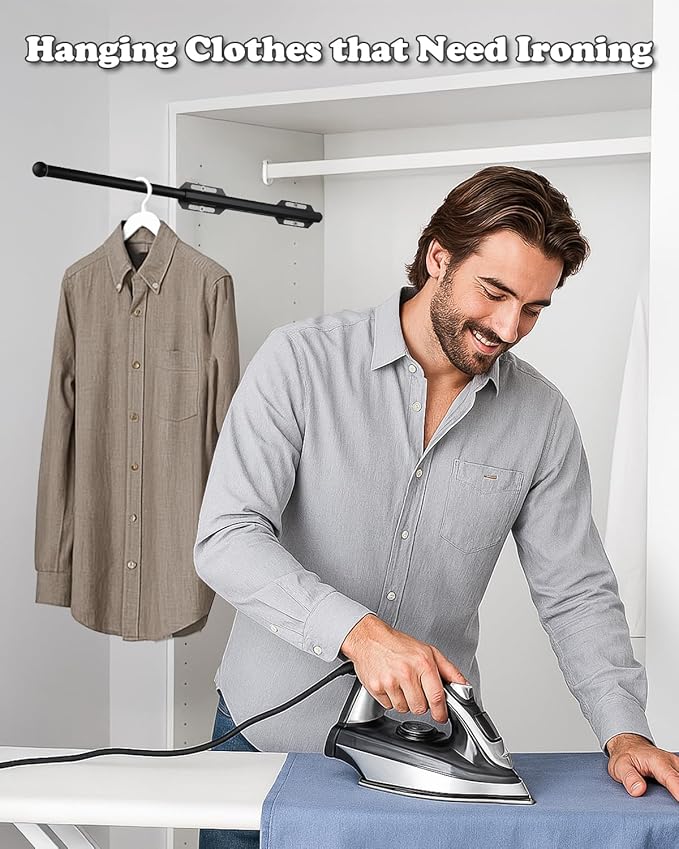 Valet Rod for Closet Pull Out, Standard Retractable closet rod organization rack - Image 6
