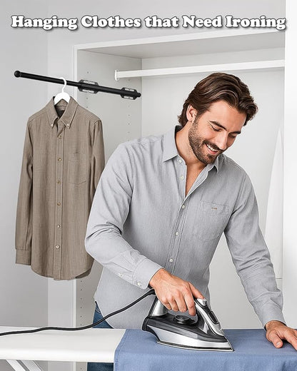 Valet Rod for Closet Pull Out, Standard Retractable closet rod organization rack - Image 6