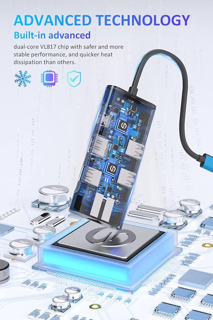 UtechSmart USB C Hub, Ethernet Multiport Adapter 6 in 1 USB C to HDMI Dock - Image 5