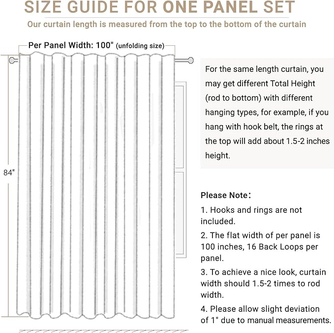 100% Blackout Shield Linen Blackout Sliding Door Curtains - Image 7
