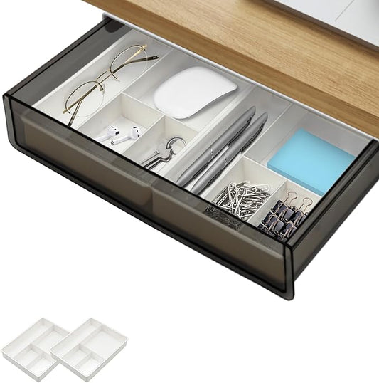 Large Under Desk Table Drawer Storage Organizer, Slide Out Drawer by SVNNELP
