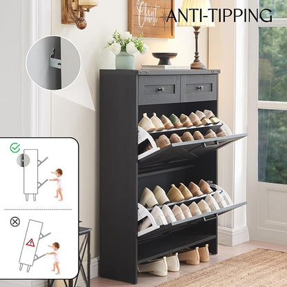 Shoe Storage Cabinet, Farmhouse Shoe Organizer - Image 6