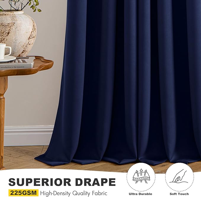 MIULEE Navy Blue Blackout Curtains - Image 5