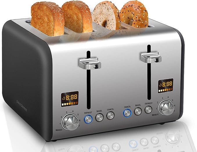 SEEDEEM 4 Slice Stainless Toaster by SEEDEEM