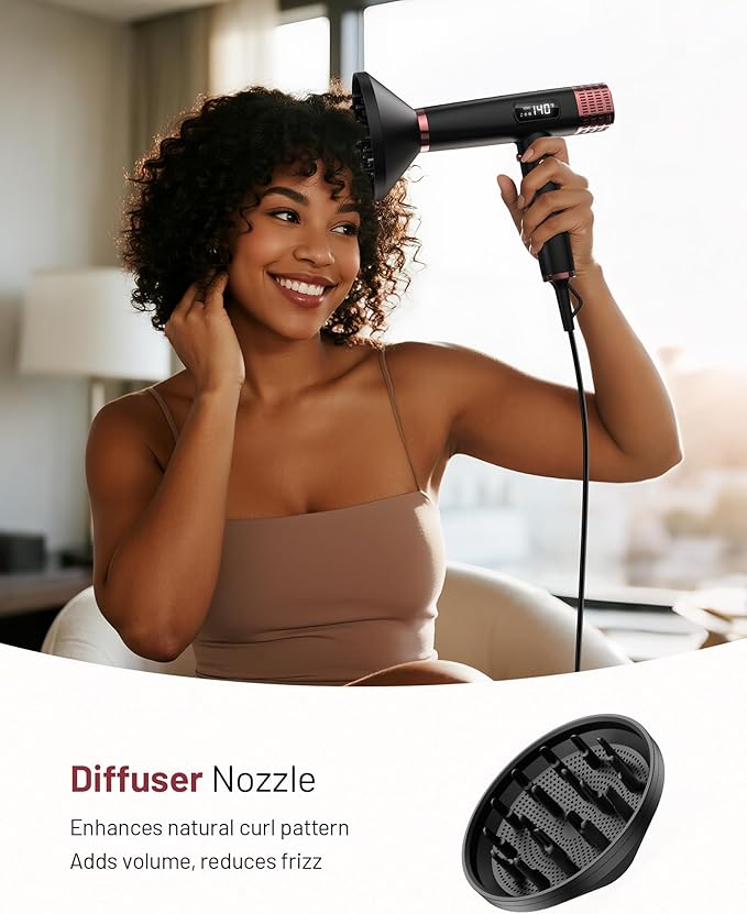 MESCOMB Travel Hair Dryer with Diffuser, 1875W Dual Voltage Ionic - Image 4