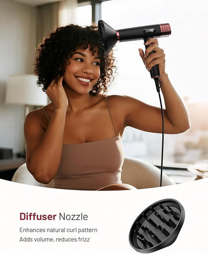 MESCOMB Travel Hair Dryer with Diffuser, 1875W Dual Voltage Ionic - Image 4