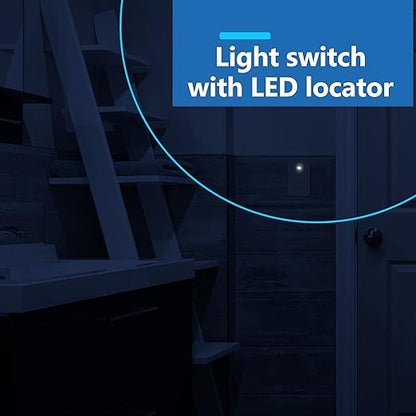 LIDER Minimalist Design Matte Finish Lighted Decorator Switch, Frameless Paddle - Image 5
