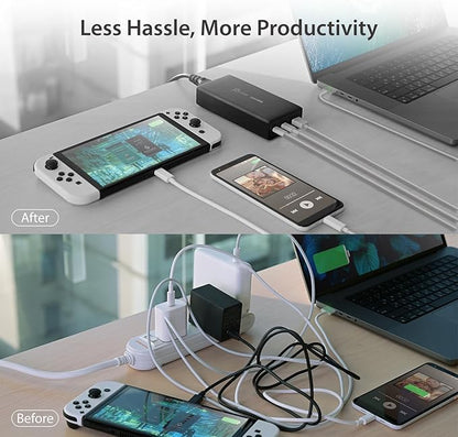 j5create 185W GaN USB-C/A 3-Port Laptop Super Charger w/Power Delivery 3.1 - Image 7