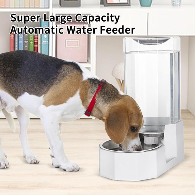 Sfozstra Automatic Pet Water Dispenser: 8L White Gravity Stainless Steel Water - Image 5