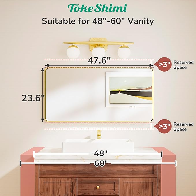 TokeShimi 48x24 Matte Black Bathroom Mirror - Image 2