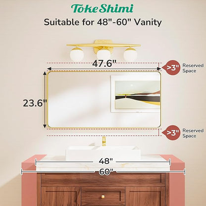 TokeShimi 48x24 Matte Black Bathroom Mirror - Image 2