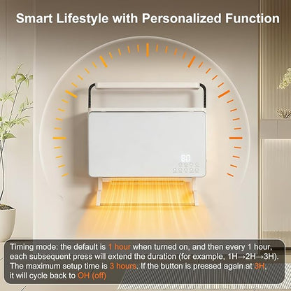 Wall Mounted Heater 1800W with Storage Rack, Smart Energy-Efficient Electric - Image 7