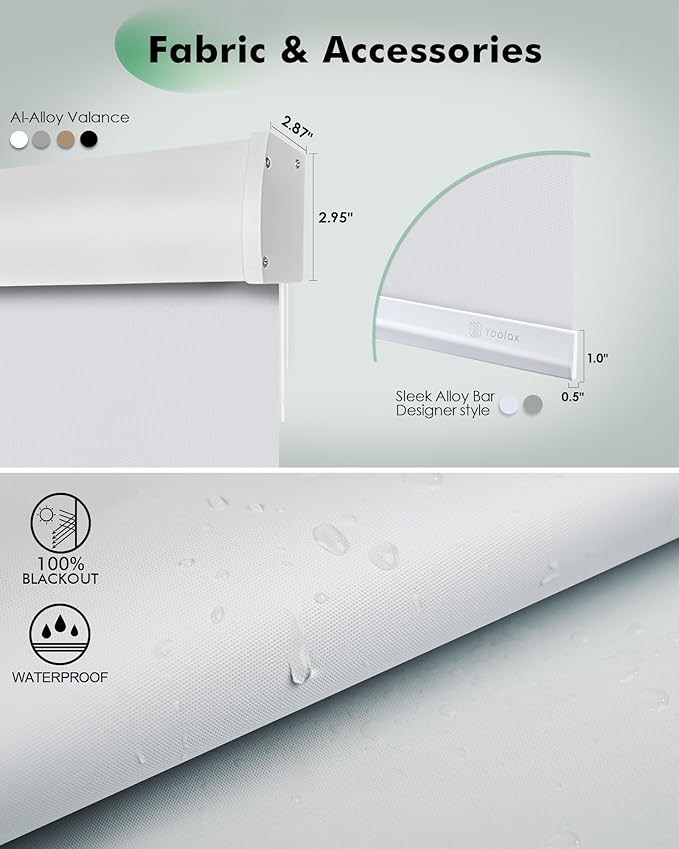 Yoolax Motorized Blinds with Remote, Automatic Roller Shades Cordless Electric - Image 5
