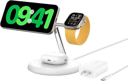 Belkin MagSafe-Compatible 3-in-1 Wireless Charger Stand 15W by Belkin
