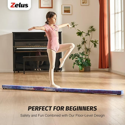 ZELUS 8' Folding Gymnastics Balance Beam, Floor Balance Beam w/Carry Handles - Image 2