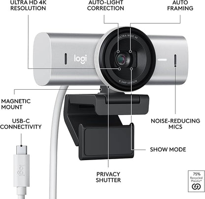 Logitech MX Brio Ultra HD 4K Collaboration, Streaming Webcam, 1080p at 60 FPS - Image 7