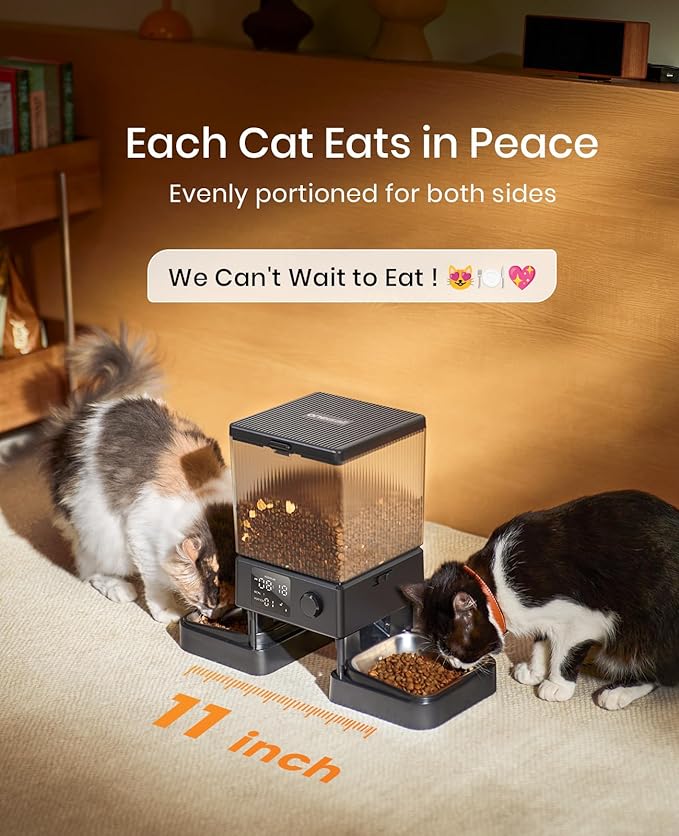 oneisall Automatic Cat Feeder for 2 Cats, 20 Cups/5L Automatic Cat Food - Image 2