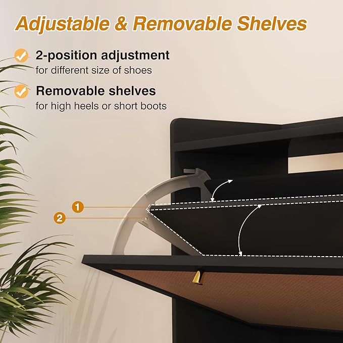 AVZEAR Narrow Shoe Storage Cabinet - Image 4