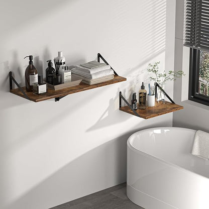 Heimlove Deep Floating Shelves for Wall, 16W x 12D Wood Wall Shelves Set of 2 - Image 6