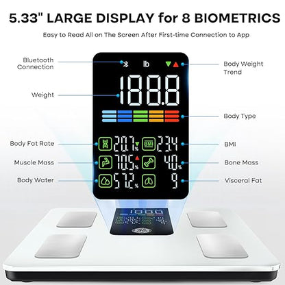 GE Smart Scale for Body Weight, Muscle Mass, Digital Bathroom Scales 500lbs - Image 2