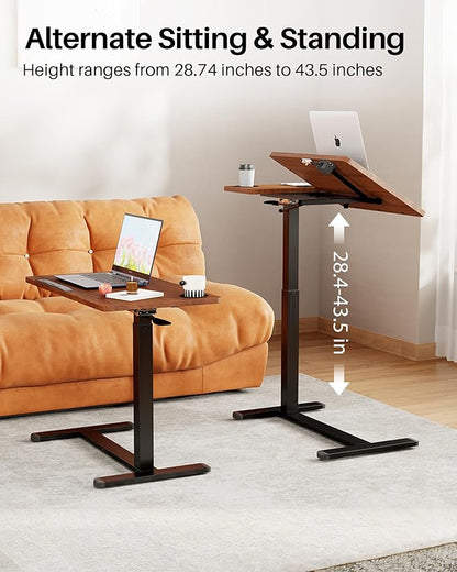 Overbed Table with Wheels, Pneumatic Height Adjustable Overbed Bedside Table - Image 3