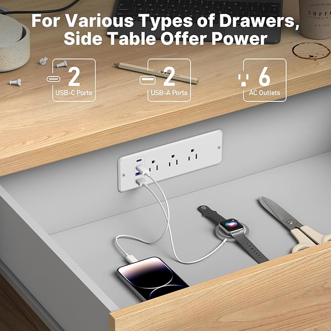 CCCEI 6 Outlets Dual Side Recessed Power Strip - Image 4